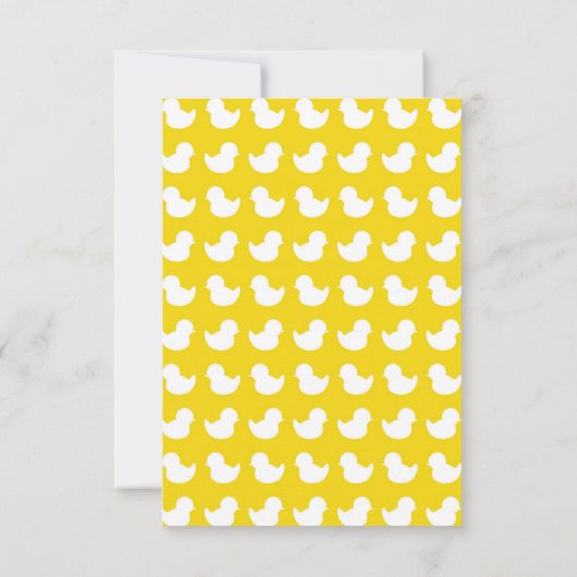 Rubber Ducky-uitnodiging voor Baby shower geel Kaart (Achterkant)