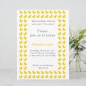 Rubber Ducky-uitnodiging voor Baby shower geel Kaart (Staand voorkant)