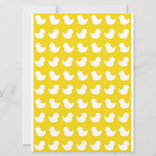 Rubber Ducky-uitnodiging voor Baby shower geel Kaart (Achterkant)