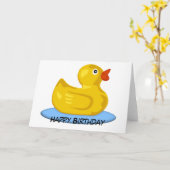 Rubber Ducky Verjaardag Kaart (Gele Bloem)