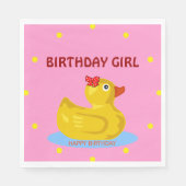 Rubber Ducky Verjaardagsmeisje Servet (Voorkant)