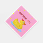 Rubber Ducky Verjaardagsmeisje Servet (Hoek)