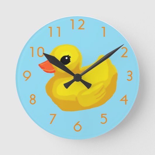 Rubber Ducky Wall Clock Ronde Klok (Voorkant)