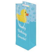 Rubber Ducky Wijn Cadeautas (Achterkant Gekanteld)