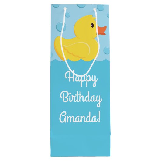 Rubber Ducky Wijn Cadeautas (Achterkant)