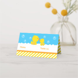 Rubber Ducky Yellow and Blue Baby shower Seating Plaatskaartje