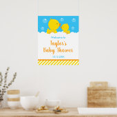 Rubber Ducky Yellow and Blue Baby shower Welcome Poster (Keuken)
