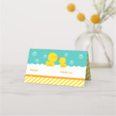 Rubber Ducky Yellow and Green Baby shower Seating Plaatskaartje (Voorkant)