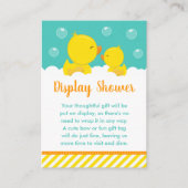 Rubber Ducky Yellow and Green Display Shower Informatiekaartje (Voorkant)