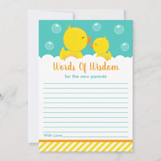 Rubber Ducky Yellow and Green Words of Wisdom Kaart (Voorkant)