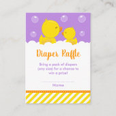 Rubber Ducky Yellow and Paars Diaper Raffle Informatiekaartje (Voorkant)
