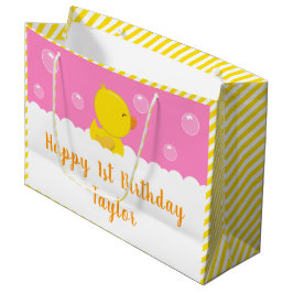 Rubber Ducky Yellow and Pink Happy Birthday Groot Cadeauzakje