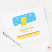 Rubber Ducky Yellow Blue Baby Library Bookplaat Vierkante Sticker (Envelop)