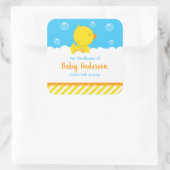 Rubber Ducky Yellow Blue Baby Library Bookplaat Vierkante Sticker (Tas)