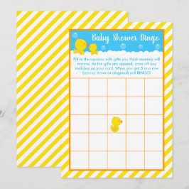 Rubber Ducky Yellow en Blue Baby shower Bingo Kaart