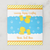 Rubber Ducky Yellow en Blue Baby shower Plaatskaartje (Buitenkant ongevouwen)