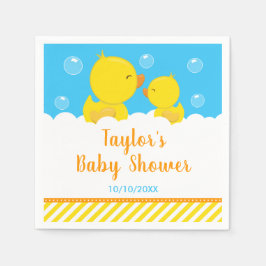 Rubber Ducky Yellow en Blue Baby shower Servet