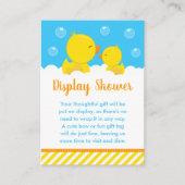 Rubber Ducky Yellow en Blue Display Shower Informatiekaartje (Voorkant)