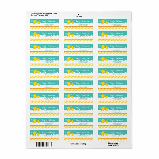 Rubber Ducky Yellow en Green Etiket (Full Sheet)