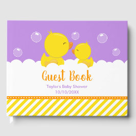 Rubber Ducky Yellow en Paars Baby shower Gastenboek