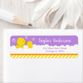 Rubber Ducky Yellow en Paars Etiket (Insitu)