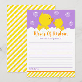 Rubber Ducky Yellow en Paarse woorden van wijsheid Kaart