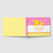 Rubber Ducky Yellow en Roze Baby shower Gastenboek (Volledig)