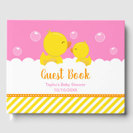 Rubber Ducky Yellow en Roze Baby shower Gastenboek