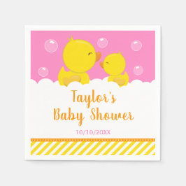 Rubber Ducky Yellow en Roze Baby shower Servet