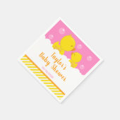 Rubber Ducky Yellow en Roze Baby shower Servet (Hoek)