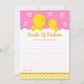 Rubber Ducky Yellow en Roze woorden van wijsheid Kaart (Voorkant)