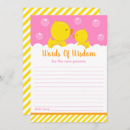 Rubber Ducky Yellow en Roze woorden van wijsheid Kaart