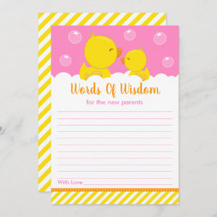 Rubber Ducky Yellow en Roze woorden van wijsheid Kaart