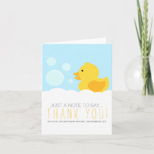 Rubber Ducky Yellow Neutral Baby shower Dank u Bedankkaart