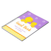 Rubber Ducky Yellow Paars Baby shower Guest Book Notitieboek (Linkerzijde)
