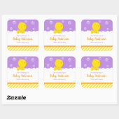 Rubber Ducky Yellow Paarse Baby Bookplaat Vierkante Sticker (Vel)