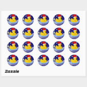 Rubber Ducky's kerst Ronde Sticker (Vel)
