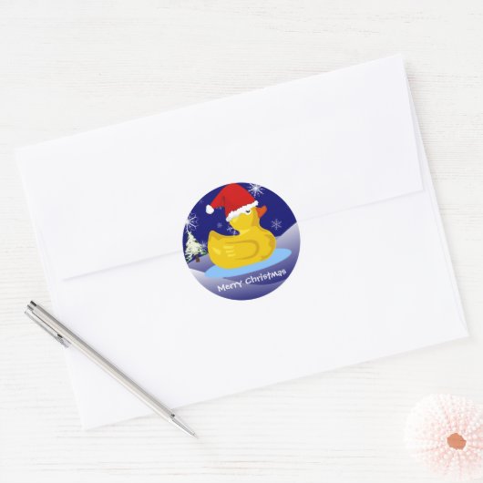 Rubber Ducky's kerst Ronde Sticker (Envelop)
