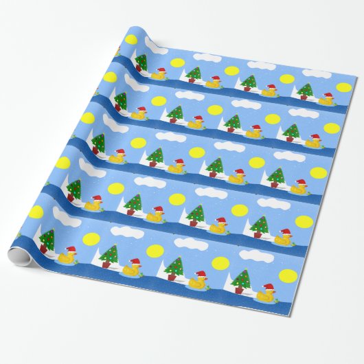 Rubber Ducky's kerstswim Cadeaupapier (Uitgerold)