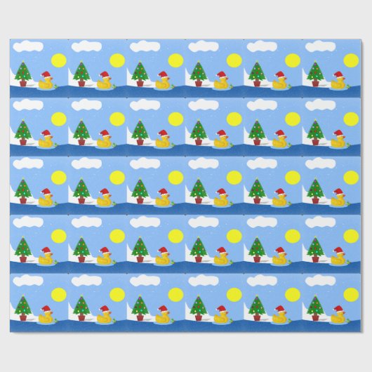 Rubber Ducky's kerstswim Cadeaupapier (Vlak)