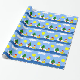 Rubber Ducky's kerstswim Cadeaupapier