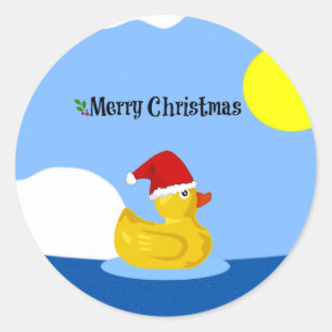 Rubber Ducky's kerstswim Ronde Sticker