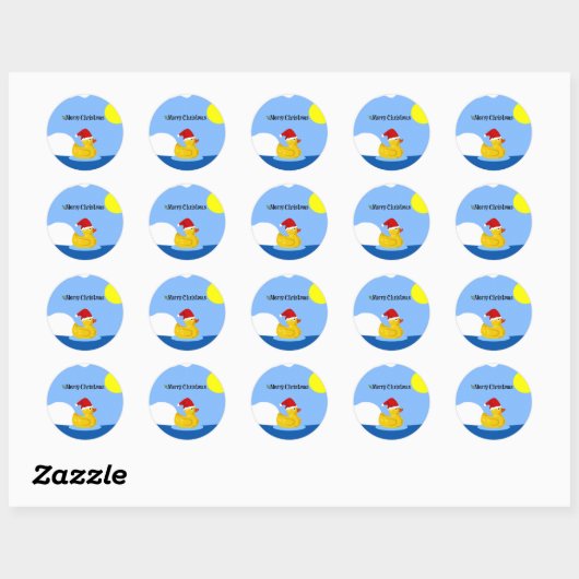 Rubber Ducky's Kerstzwemmen Ronde Sticker (Vel)