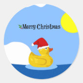 Rubber Ducky's Kerstzwemmen Ronde Sticker (Voorkant)