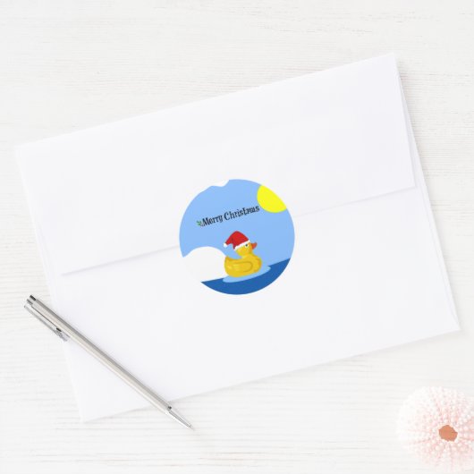 Rubber Ducky's Kerstzwemmen Ronde Sticker (Envelop)