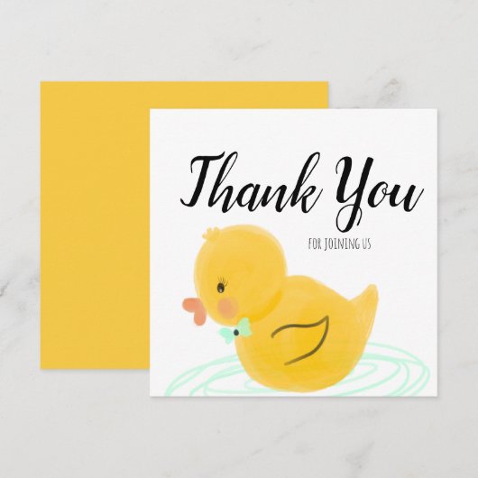 Rubber Eend Aquarel Baby Shower Bedankt  (Voorkant / Achterkant)