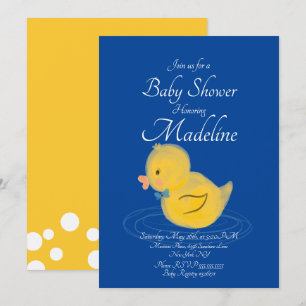Rubber Eend Aquarel Baby Shower Uitnodiging