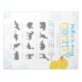 Rubber eend baby dier douche spel pakket notitieblok (Voorkant)