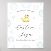 Rubber eend Baby shower aangepaste tekst teken Poster (Voorkant)