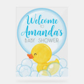Rubber Eend Baby Shower Acryl Welkom Bord (Voorkant)